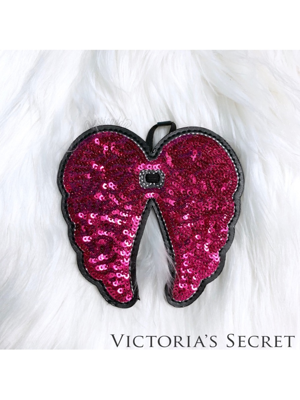 VS Pink Sequin Angel Wing Bag Charm